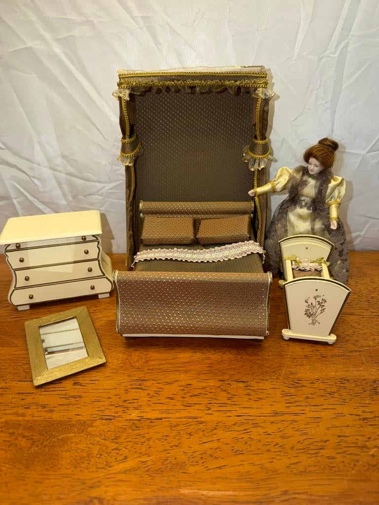 Mooie slaapkamer set voor poppenhuis, Ophalen of Verzenden, Poppenhuis