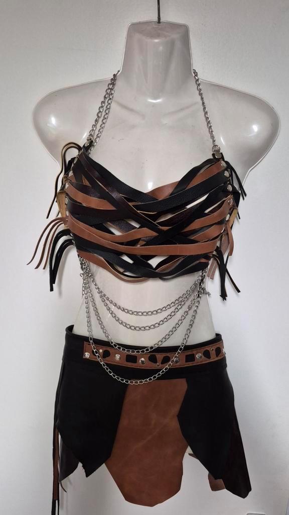 Kinky dames set echt leer. Toxic. Bitch. Wasteland, Kleding | Dames, Carnavalskleding en Feestkleding, Nieuw, Carnaval, Ophalen of Verzenden