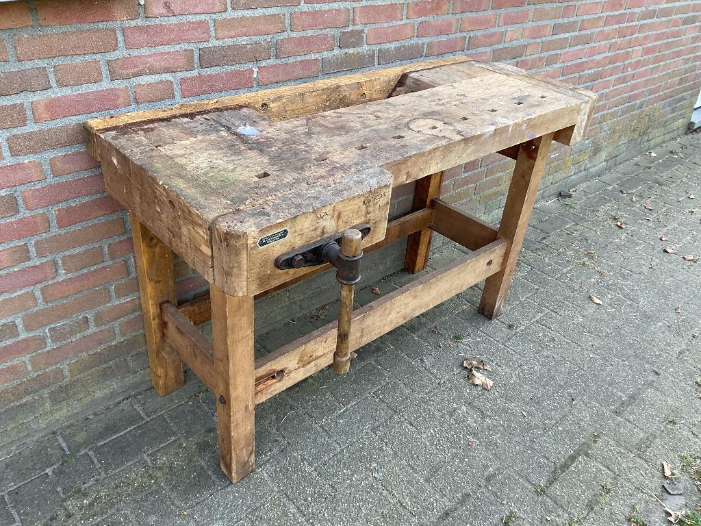 Oude werkbank “ Nooitgedacht “, Ophalen of Verzenden, Gebruikt, Bankschroef