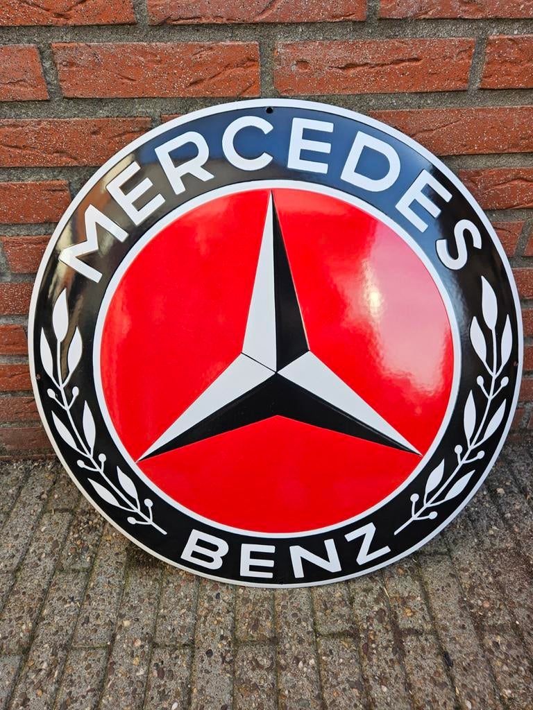 EMAILLE MERCEDES OF COCA COLA BORDEN VOOR IN UW MANCAVE, Verzamelen, Ophalen, Nieuw