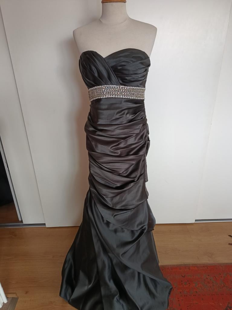 Prachtige avondjurk gala lange jurk grijsgroen met glitter, Kleding | Dames, Gelegenheidskleding, Galajurk, Zwart, Ophalen of Verzenden