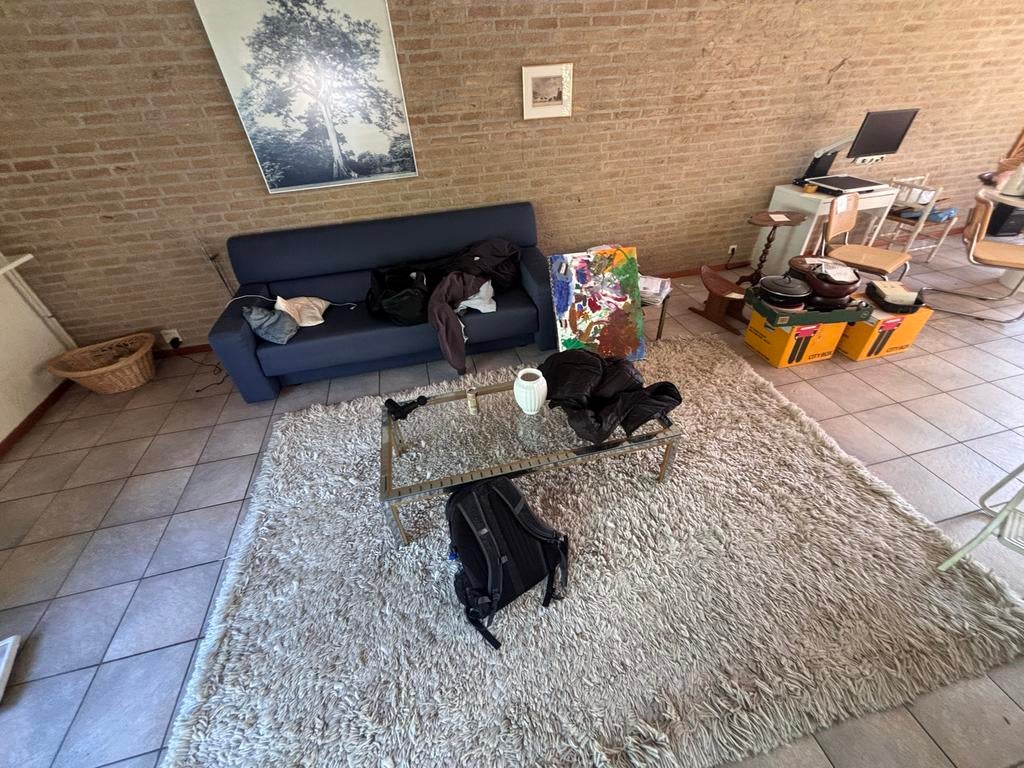 Bank, tafeltje en kleed - Verhuizing Son en Breugel, Ophalen, Gebruikt, Driepersoons, 75 tot 100 cm