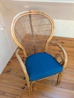 Rotan stoel pauwenstoel fauteuil rieten stoel vintage, Huis en Inrichting, Ophalen, Gebruikt, Bruin, Riet of Rotan