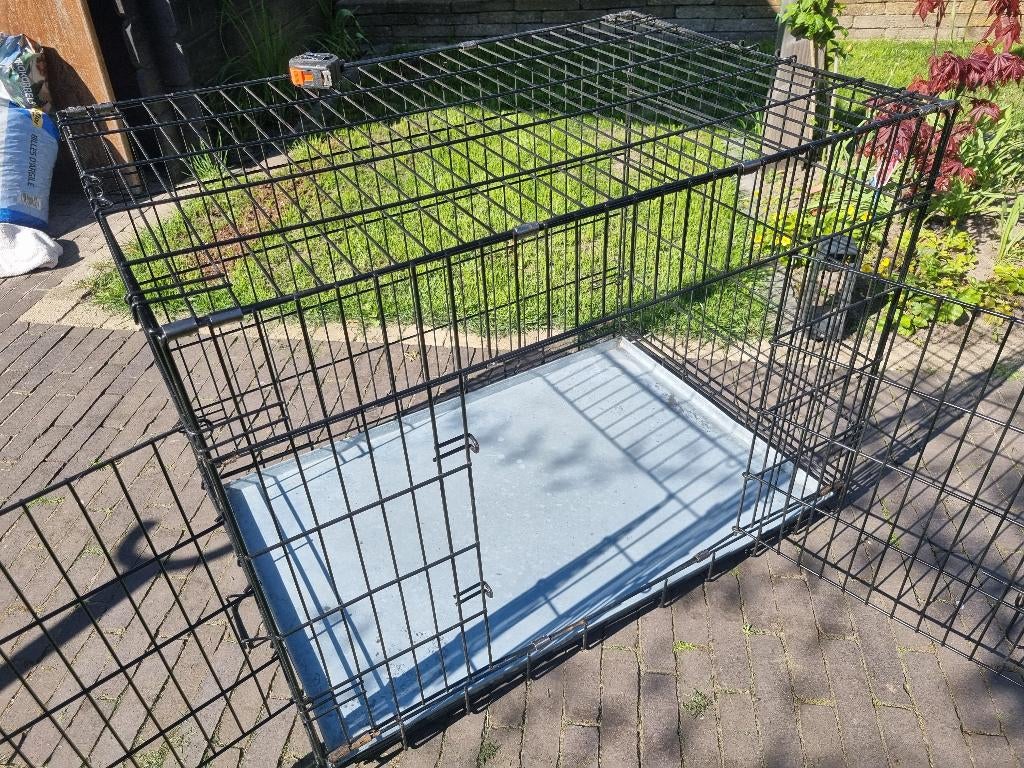 Honden bench zwart, Dieren en Toebehoren, Hondenbenches, Ophalen, Gebruikt
