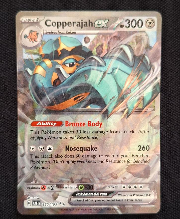 Pokémon Copperajah EX 150/193 Paldea Evolved, Hobby en Vrije tijd, Verzamelkaartspellen | Pokémon, Zo goed als nieuw, Losse kaart