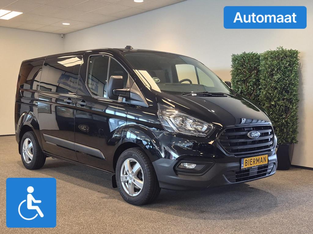 Ford Transit Custom L1H1 Rolstoelbus Automaat (airco), Auto's, Automaat, 12 maanden, Gebruikt, Zwart