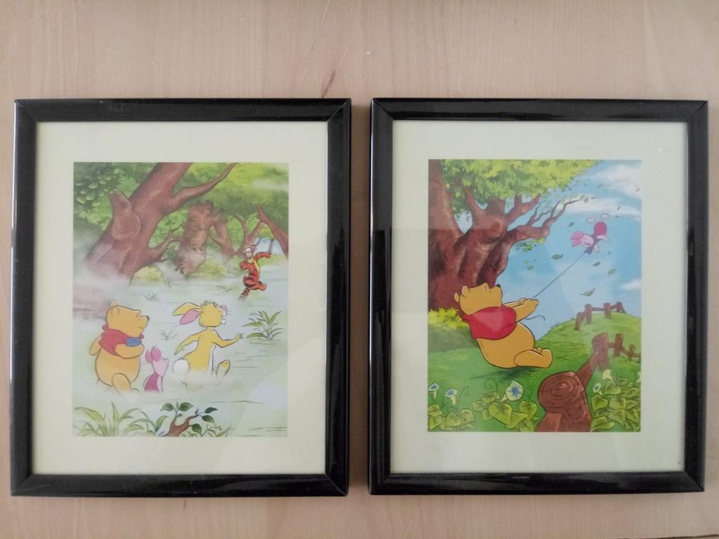 Twee schilderijtjes Winnie the Pooh, Ophalen of Verzenden, Zo goed als nieuw, Wanddecoratie