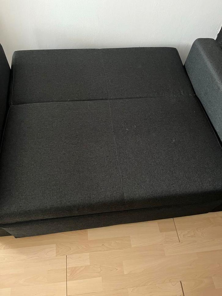 Jysk slaapbank donkergrijs, Huis en Inrichting, Slaapkamer | Slaapbanken, Gebruikt, Overige maten, Tweepersoons, Grijs, Ophalen