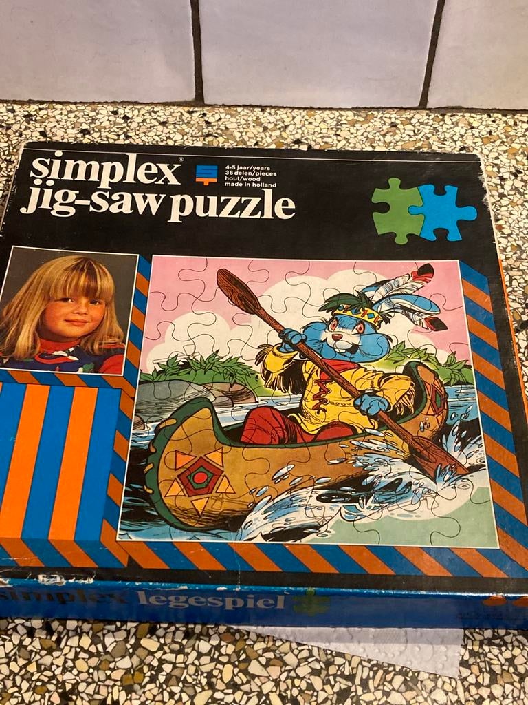 Oude houten puzzel Bobo, Ophalen of Verzenden