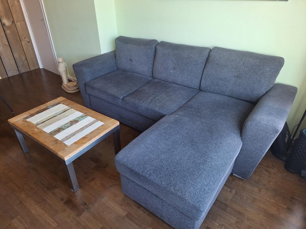 Jysk VEJLBY Slaapbank Donker Grijs, Ophalen, Gebruikt