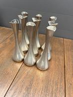 Set van 9 verzilverde vaasjes, vintage decoratie, Ophalen of Verzenden