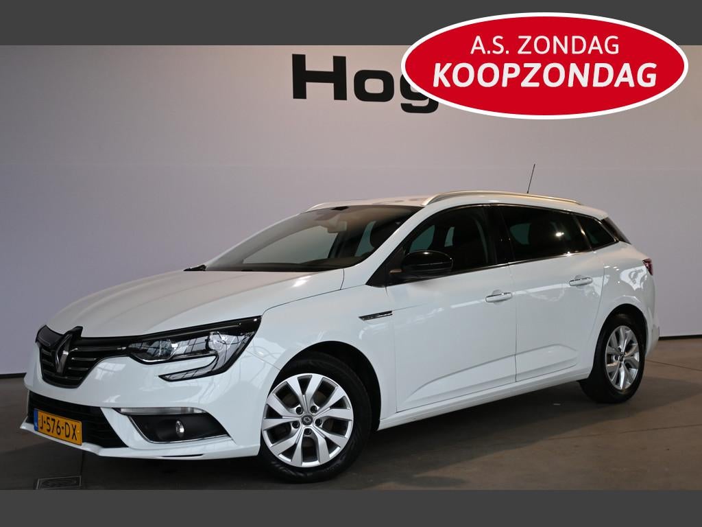 Renault Mégane Estate 1.3 TCe Limited Clima Navigatie Trekh, Stof, 4 cilinders, Met garantie (alle), Wit