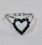 Gouden ring met zwarte diamanten, Ophalen of Verzenden, Zo goed als nieuw, 17 tot 18, Met edelsteen