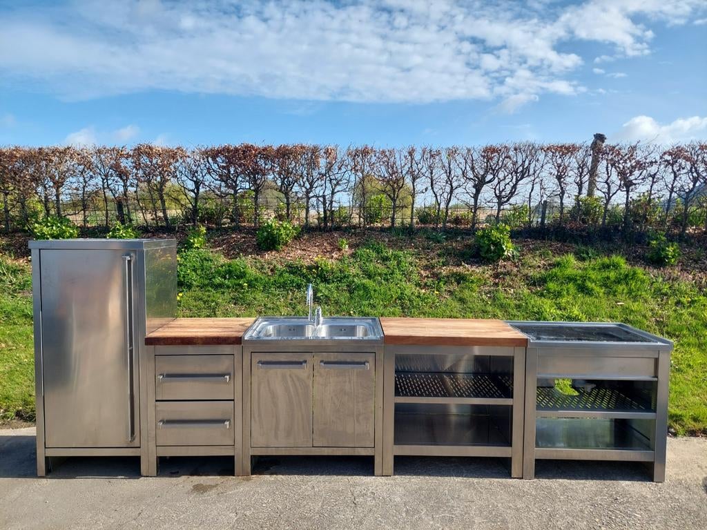 Msystem / Solitaire modulaire rvs keuken., Ophalen, 25 tot 50 cm, 200 cm of meer, Minder dan 100 cm