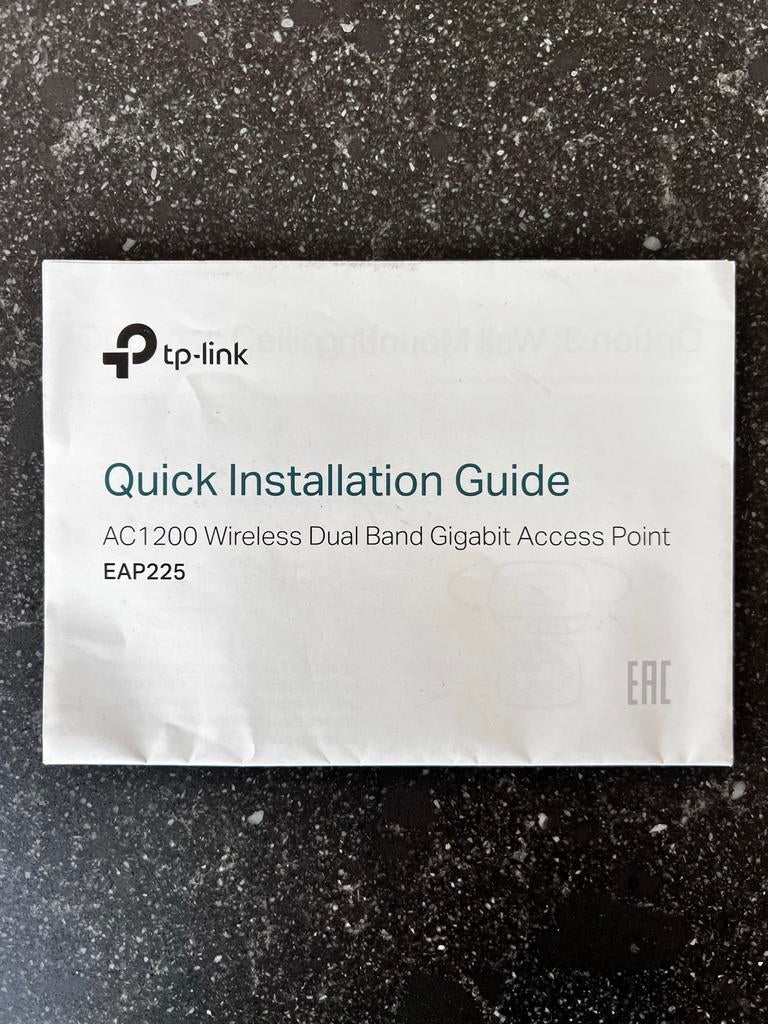 TP-Link EAP225 AC1200 Wireless Dual Band Access Point, Computers en Software, Accesspoints, Ophalen of Verzenden, Zo goed als nieuw