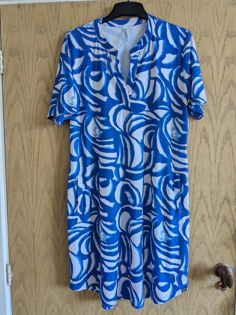 ZOSO Jurk Blauw/Wit Patroon Maat XXL, Kleding | Dames, Jurken, ZOSO, Blauw, Maat 46/48 (XL) of groter, Ophalen of Verzenden
