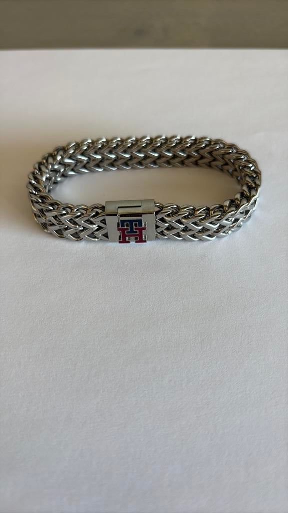 Tommy hilfiger armband RVS heren, Sieraden, Tassen en Uiterlijk, Armbanden, Ophalen of Verzenden, Zo goed als nieuw, Zilver, Staal