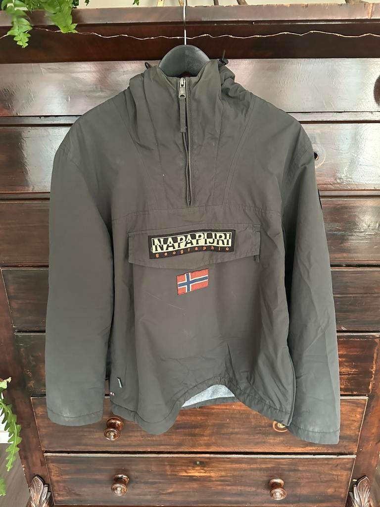 Napapijri pullover jas met front pocket, Ophalen of Verzenden, Gedragen, Maat 52/54 (L), Grijs