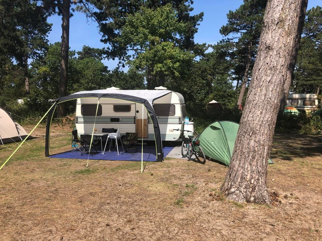 Frisse gepimpte Retro Kip caravan, Koelkast, Kip, Omvormbare zithoek, Treinzit