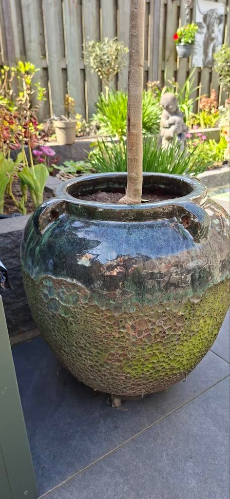 Mooie zware buitenpotten, Tuin en Terras, Bloembakken en Plantenbakken, Ophalen, Rond, Steen, Minder dan 30 cm
