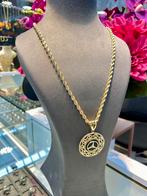 14k Gouden Rope Ketting & Mercedes hanger, Nieuw, Ophalen of Verzenden, Verstelbaar, Goud