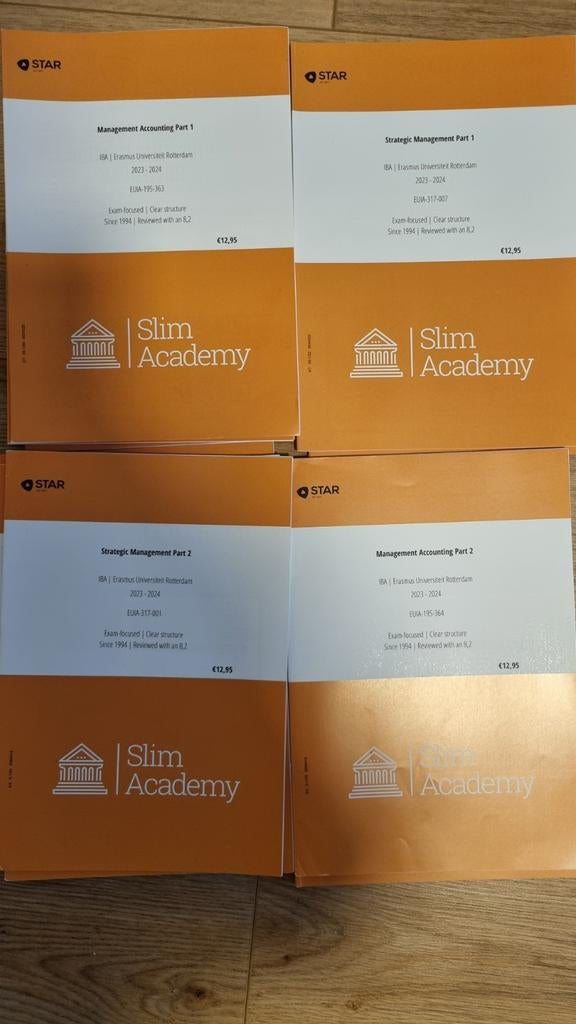 10 studieboeken Accounting & Management Slim Academy, Ophalen of Verzenden, Gamma, Zo goed als nieuw, WO