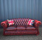 Oxblood Chesterfield 3-zits + clubfauteuil, Ophalen of Verzenden