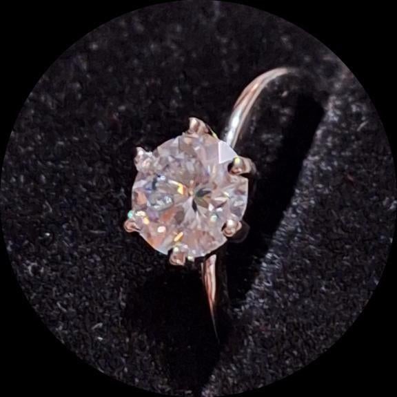 Moissanite S925 zilver Ring - 1 Karaat, D, VVSI, Nieuw, Ophalen of Verzenden, Met edelsteen, Dame