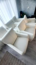 6 Leren Fauteuils - Licht Kleur - Moderne Stijl, Huis en Inrichting, Ophalen, Zo goed als nieuw, 75 tot 100 cm, Modern
