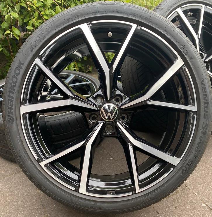 21” Originele VW Tiguan R Estoril Velgen + Zomerbanden, Auto-onderdelen, Banden en Velgen, Banden en Velgen, Zomerbanden, 21 inch
