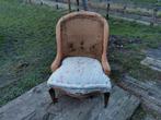 Antieke damesstoel fauteuil shabby originele stof Miekje's, Ophalen