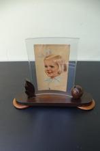 Fotolijstje, hout met gebogen glas, jaren 30, Ophalen of Verzenden