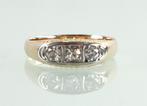 Antieke gouden platina ring oud slijpsel diamanten, Ophalen of Verzenden, Goud, Ring, Met edelsteen