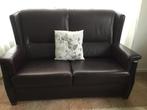 Leren donkerbruin bankje, Huis en Inrichting, Banken | Bankstellen, Gebruikt, 150 tot 200 cm, Tweepersoons, 75 tot 100 cm