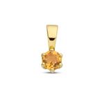 Gouden geboortesteen hangertje November met Citrien, Nieuw, Ophalen of Verzenden, Goud, Goud