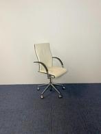 80 x Vergaderstoel Ahrend 350, gebroken wit leer, chroom, Huis en Inrichting, Stoelen, Ophalen, Gebruikt, Wit, Leer