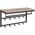 Kapstokken-Wandkapstok-Hout Metaal–10Haken-3Kleur-60x30x42cm, Huis en Inrichting, Wandkapstok, Nieuw, Ophalen of Verzenden, Minder dan 100 cm
