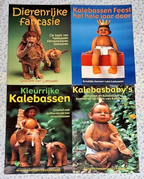 4x Creatief met klei+kalebassen (Graddie Jansen- v. Leeuwen), Boeken, Hobby en Vrije tijd, Zo goed als nieuw, Kleien en Boetseren