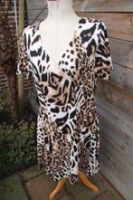 Overslagjurk creme/ bruin Magna leopard mt 48/50 Vaste prijs, Kleding | Dames, Bruin, Maat 46/48 (XL) of groter, Ophalen of Verzenden
