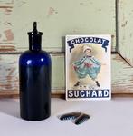 Antieke Franse apothekersfles stopfles cobalt blauw, Ophalen of Verzenden