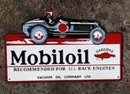 Mobiloil emaille reclame bord garage showroom mancave borden, Verzamelen, Merken en Reclamevoorwerpen, Reclamebord, Ophalen of Verzenden