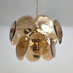 Vistosi Italy lamp mid century 70s amber glas met messing, Ophalen of Verzenden, Gebruikt, Glas