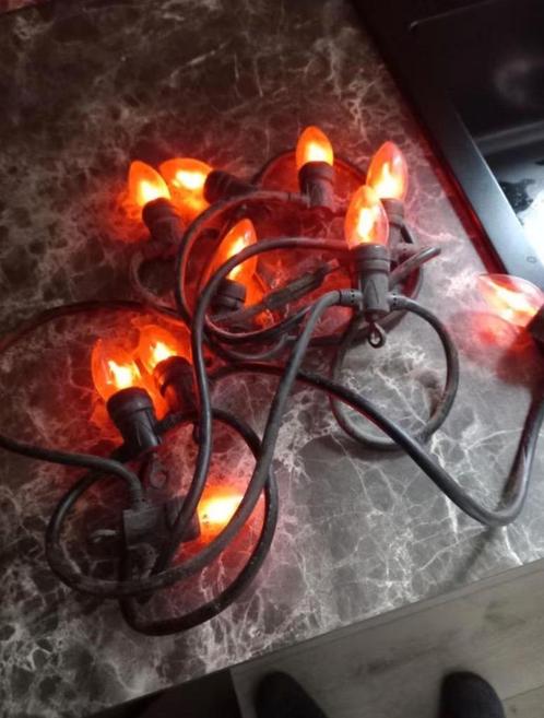Lampjes buiten 'haardvuur', vlameffect., Tuin en Terras, Buitenverlichting, Gebruikt, Ophalen of Verzenden