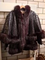 Sam-Rone Oscar D'or Paris Lederen bontJas / Cape - maat M/L, Maat 38/40 (M), Zwart, Ophalen of Verzenden, Zo goed als nieuw