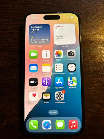iPhone 15 Zwart 128GB - Krasvrij, 95% Batterij beschikbaar voor biedingen