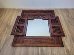 Balinese spiegel van massief hout met 2 deurtjes, Niks, Ophalen of Verzenden, Zo goed als nieuw, 75 tot 100 cm