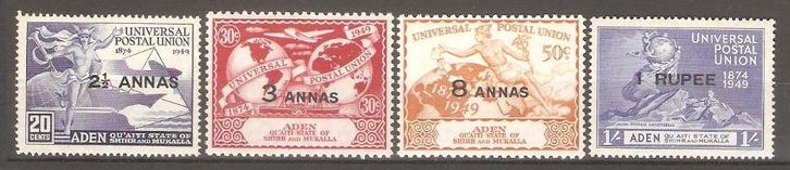 Aden Qu,aiti PF SG 16-19 Omnibus 1949 UPU, Postzegels en Munten, Postzegels | Azië, Postfris, Midden-Oosten, Verzenden