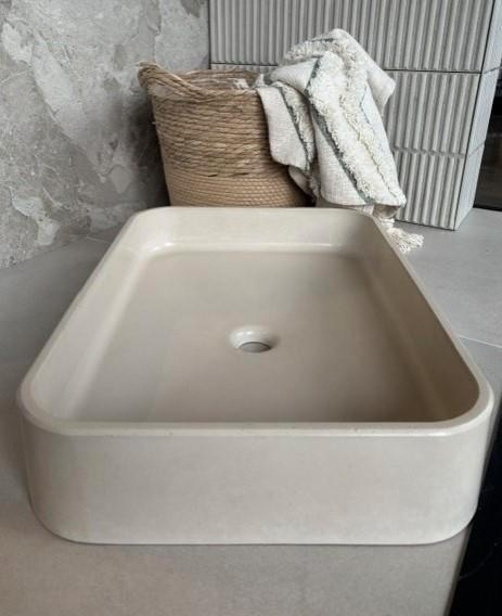 Betonnen wasbak, Huis en Inrichting, Badkamer | Badkamermeubels, Nieuw, Wasbak of Wastafel, Minder dan 100 cm, 50 tot 100 cm, 25 tot 50 cm