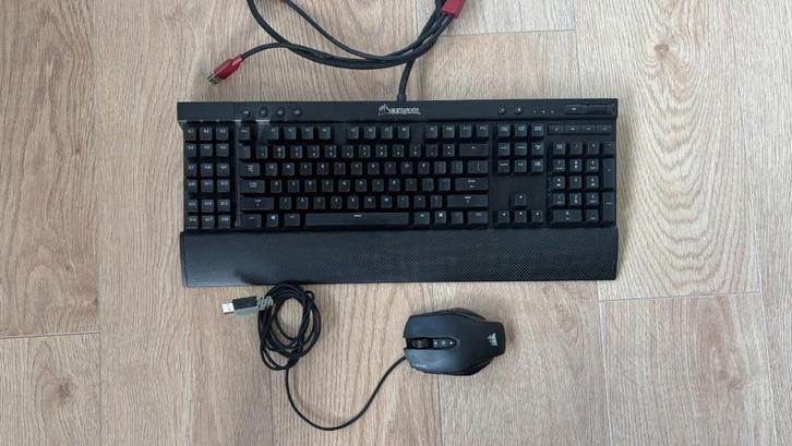 Corsair K95 Gaming keyboard + M65Pro Gaming Mouse, Computers en Software, Toetsenborden, Gebruikt, Qwerty, Bedraad, Toetsenbord en muis-set