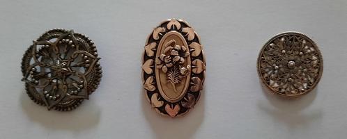 3 sjaalclips Vintage, Sieraden, Tassen en Uiterlijk, Broches, Zo goed als nieuw, Overige materialen, Zilver, Ophalen of Verzenden